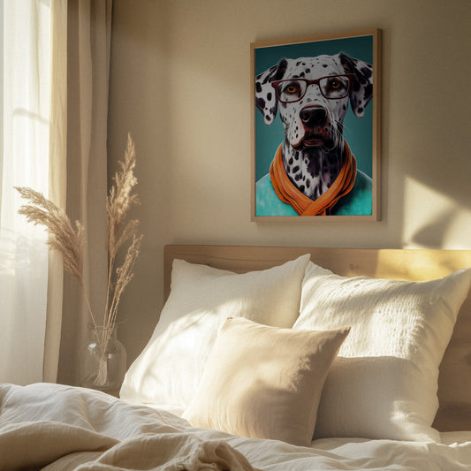 Perro dálmata con bufanda · cuadro de decoración