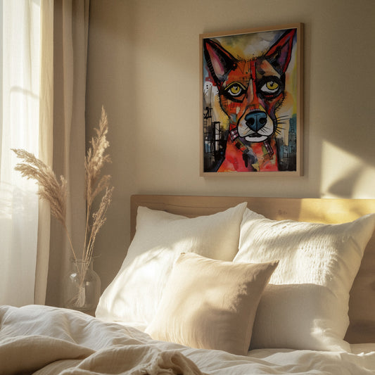 El perro de color · cuadro de decoración