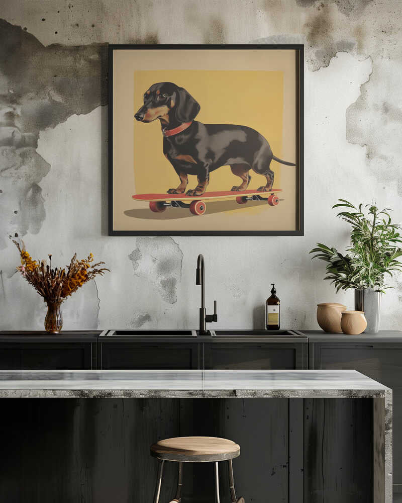 Dachshund patinador · cuadro de decoración