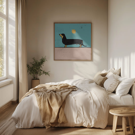 Dachshund al sol · cuadro de decoración