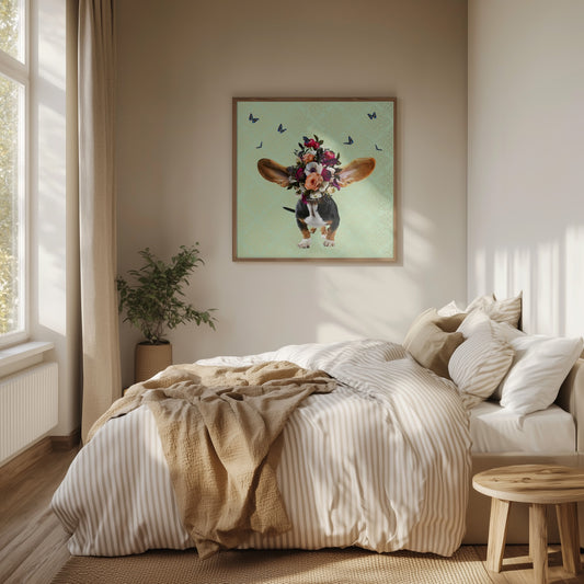 Gorro de flores de primavera para perro · cuadro de decoración