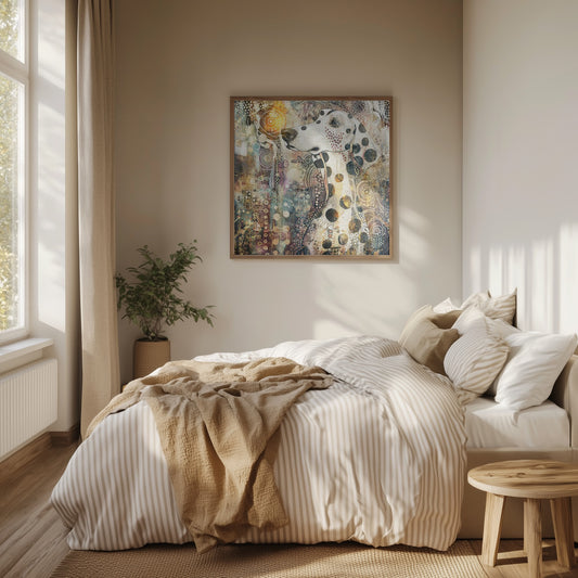 Perro bohemio vintage · cuadro de decoración