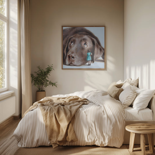 Perro tímido · cuadro de decoración