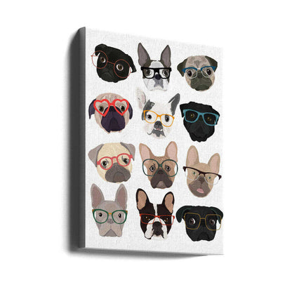 Pugs con gafas  ·  cuadro de decoración