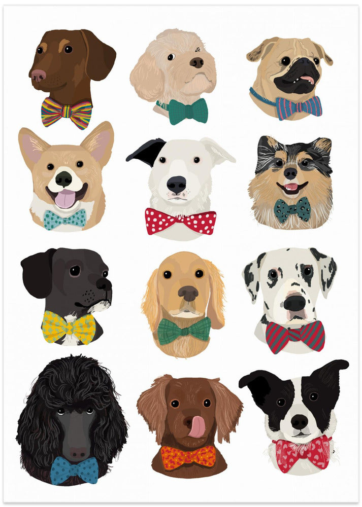 Perros con pajaritas  ·  cuadro de decoración