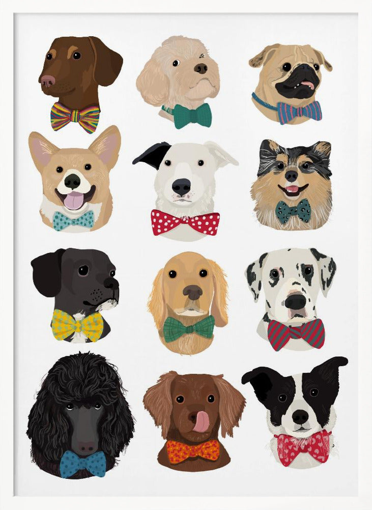 Perros con pajaritas  ·  cuadro de decoración