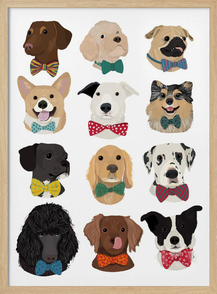 Perros con pajaritas  ·  cuadro de decoración