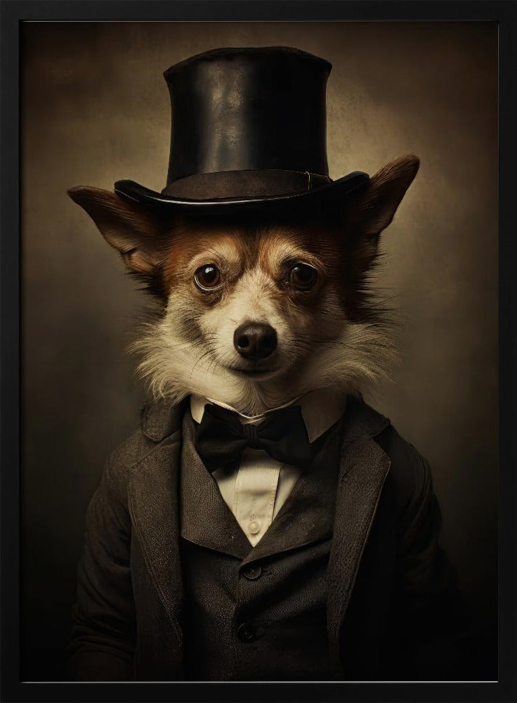 Perro con traje victoriano  ·  cuadro de decoración
