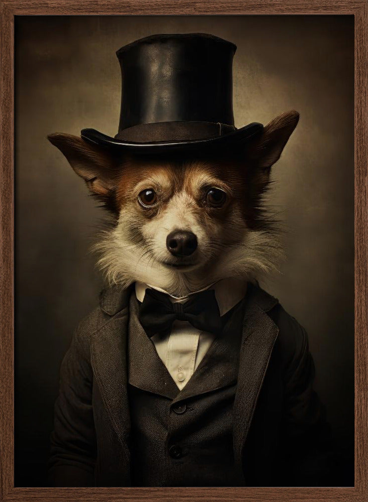 Perro con traje victoriano  ·  cuadro de decoración