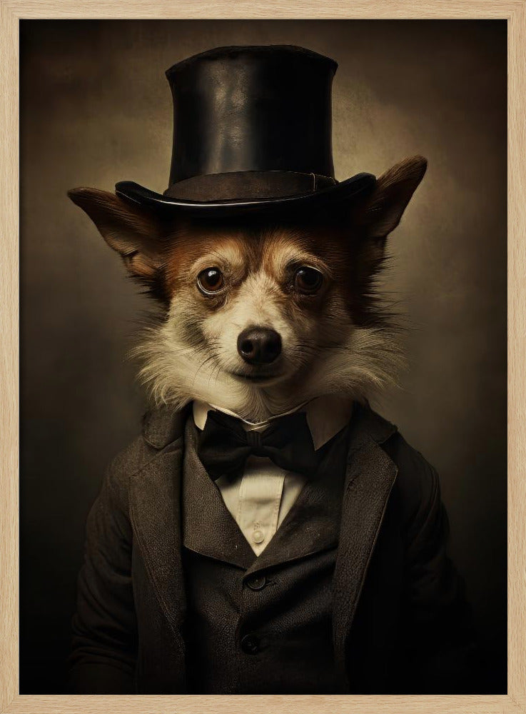 Perro con traje victoriano  ·  cuadro de decoración