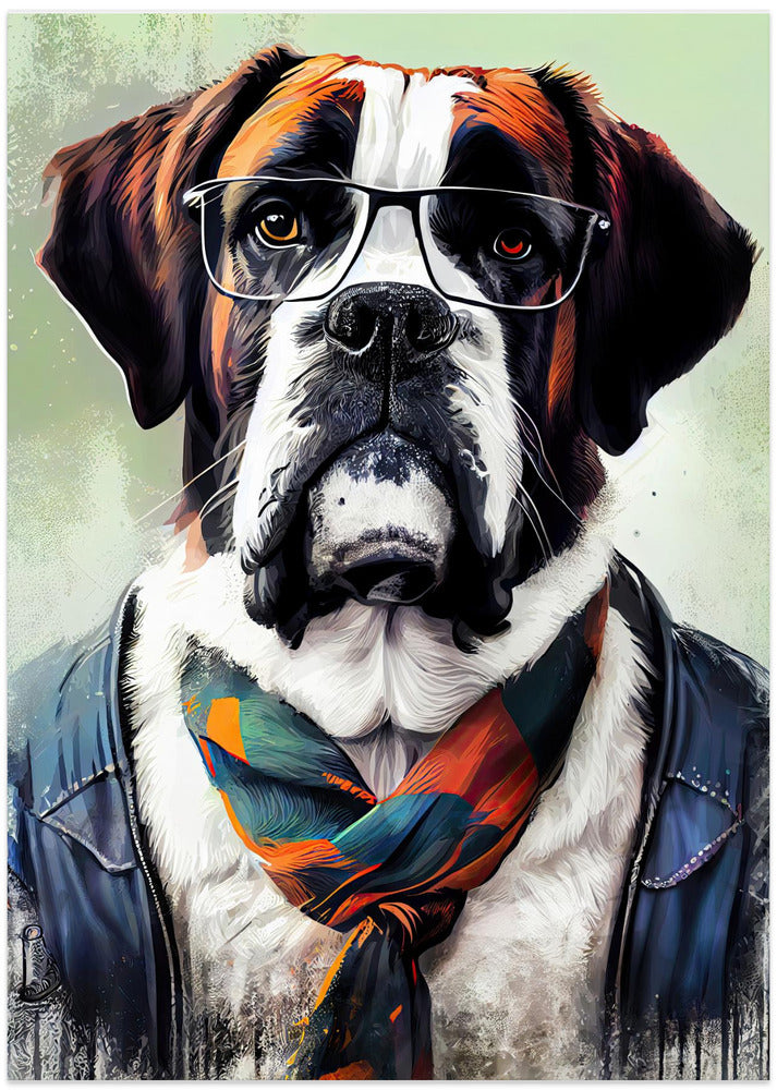 Arte animal de perro hipster  ·  cuadro de decoración
