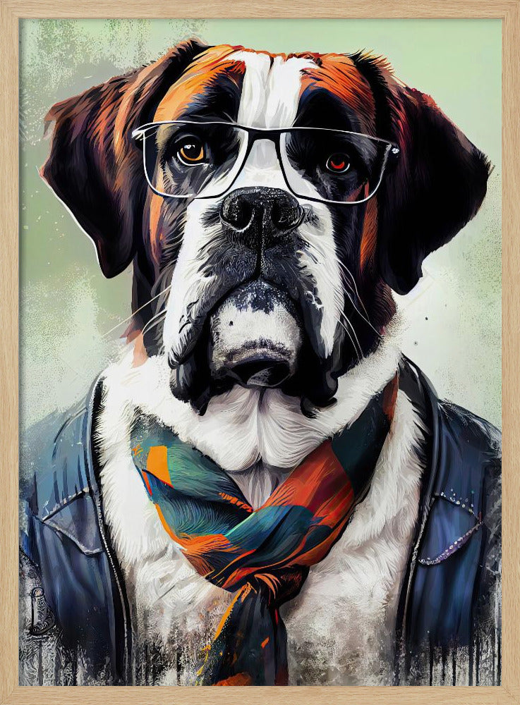 Arte animal de perro hipster  ·  cuadro de decoración