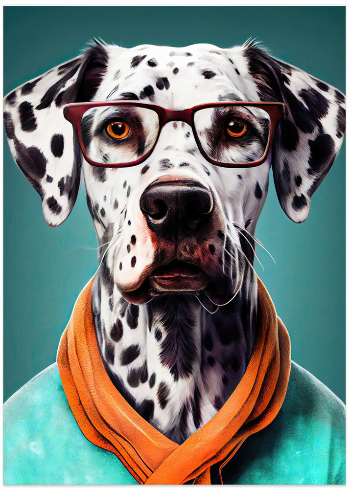 Perro dálmata con bufanda  ·  cuadro de decoración