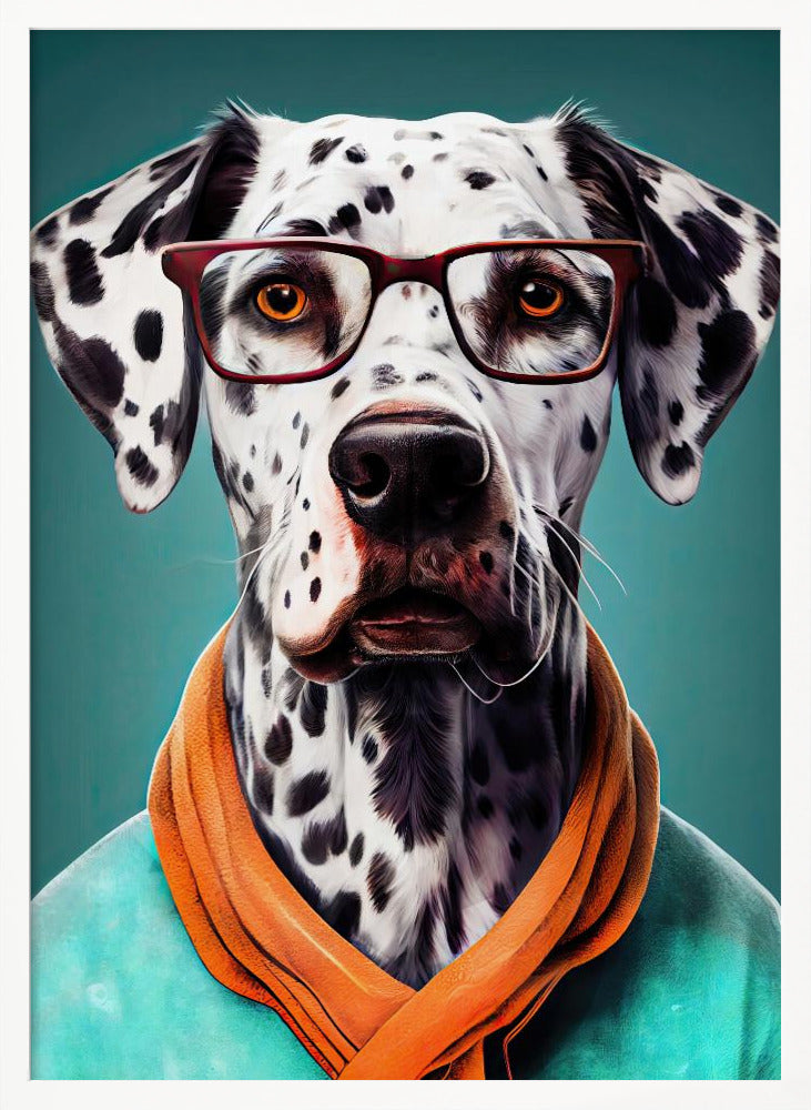 Perro dálmata con bufanda  ·  cuadro de decoración