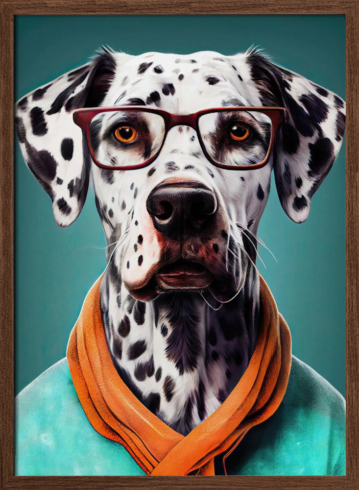Perro dálmata con bufanda  ·  cuadro de decoración
