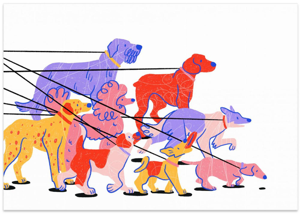 Pasear perros  ·  cuadro de decoración