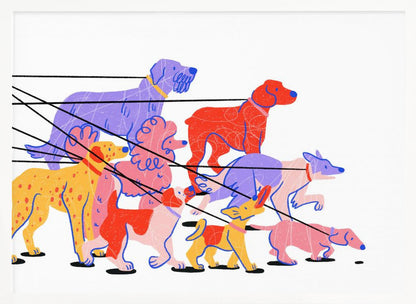 Pasear perros  ·  cuadro de decoración