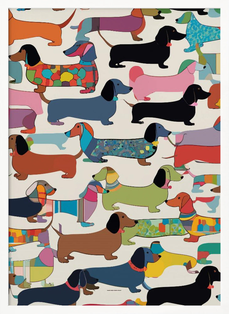 Teckels multicolores  ·  cuadro de decoración