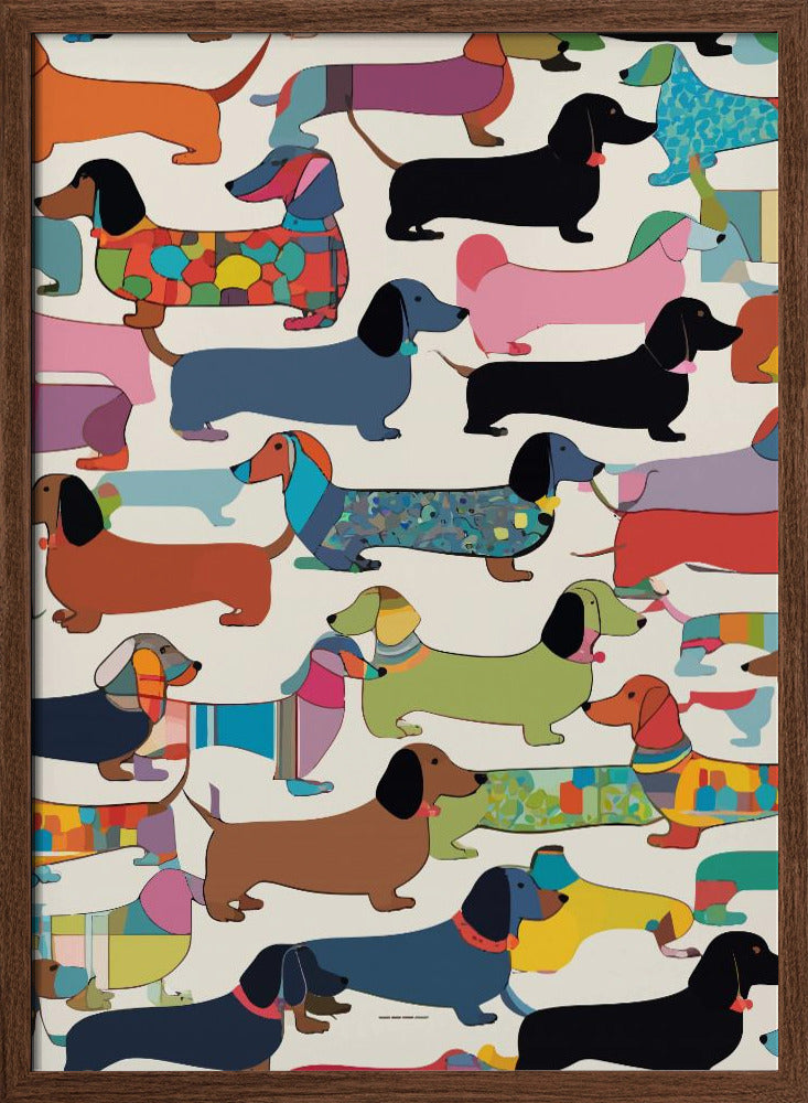 Teckels multicolores  ·  cuadro de decoración