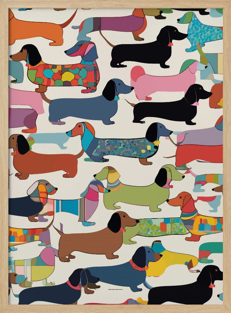Teckels multicolores  ·  cuadro de decoración