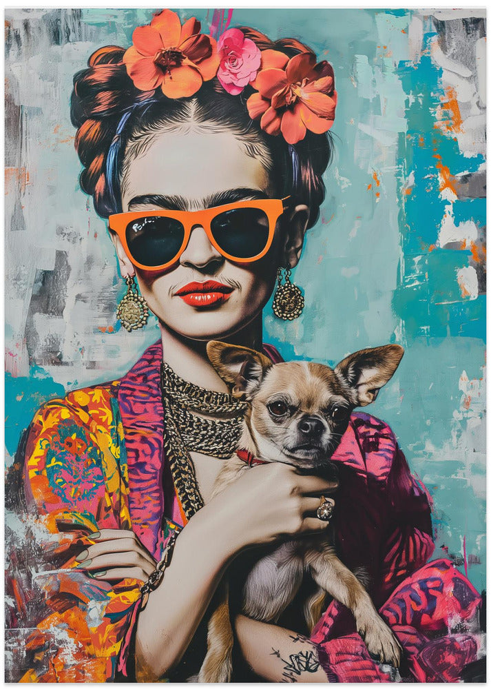 Frida Chihuahua  ·  cuadro de decoración