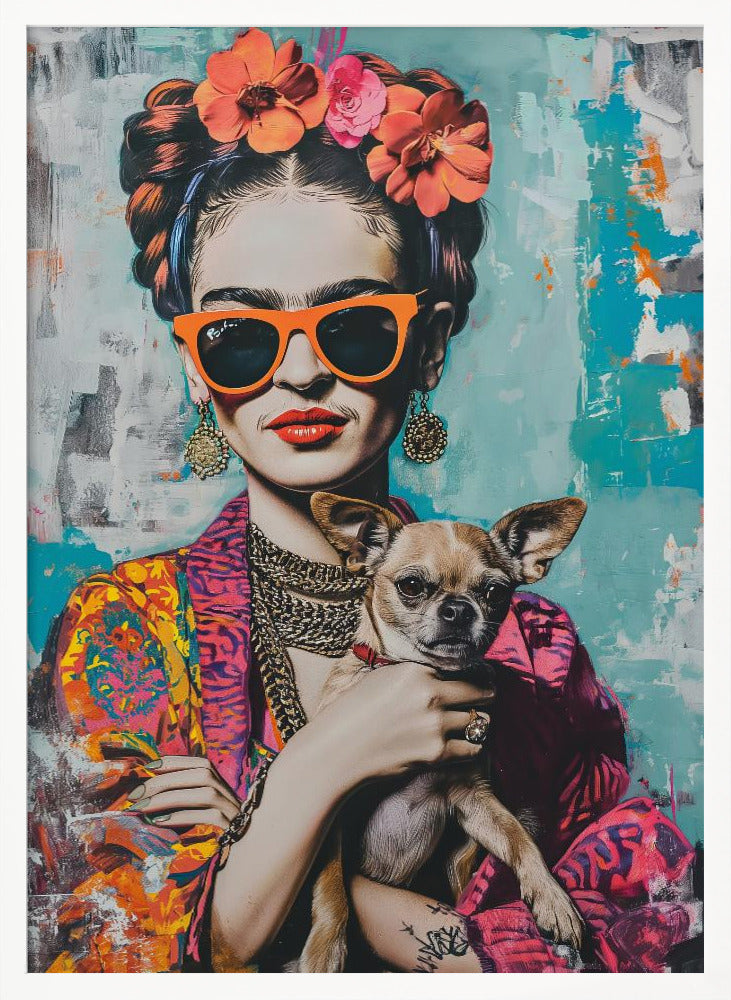 Frida Chihuahua  ·  cuadro de decoración