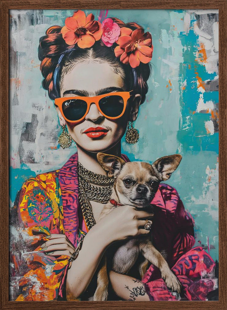 Frida Chihuahua  ·  cuadro de decoración