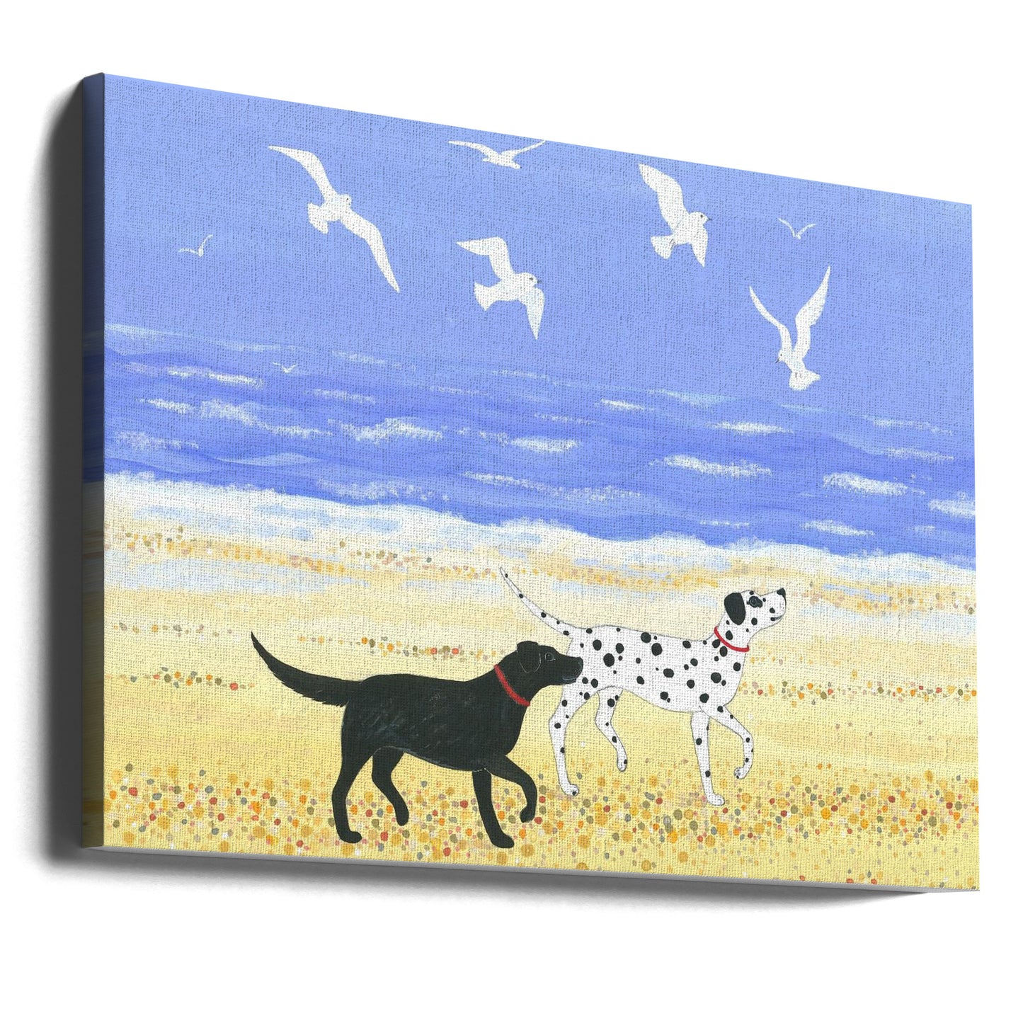 Un paseo por la playa con perros  ·  cuadro de decoración