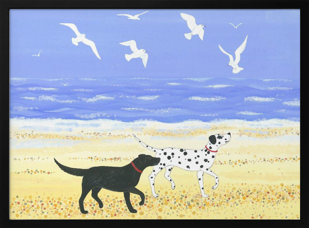 Un paseo por la playa con perros  ·  cuadro de decoración