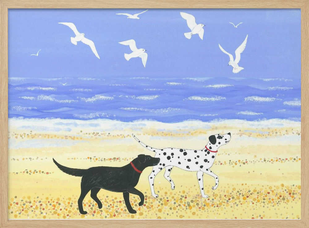 Un paseo por la playa con perros  ·  cuadro de decoración