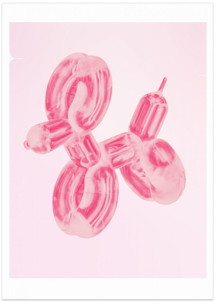 Perro globo rosa  ·  cuadro de decoración