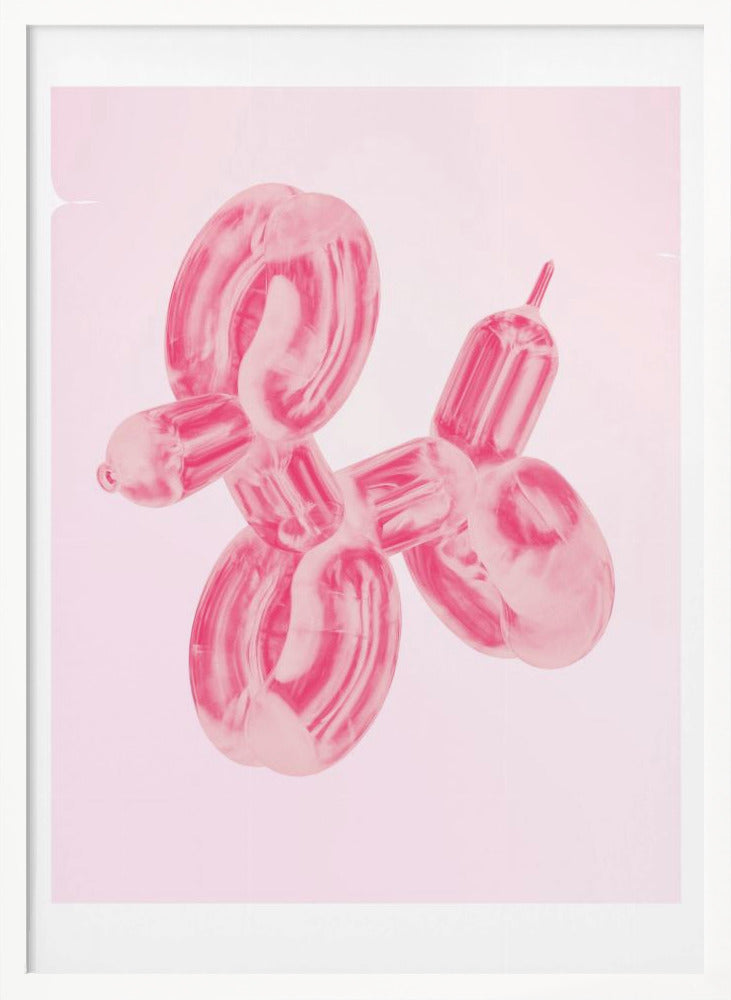 Perro globo rosa  ·  cuadro de decoración