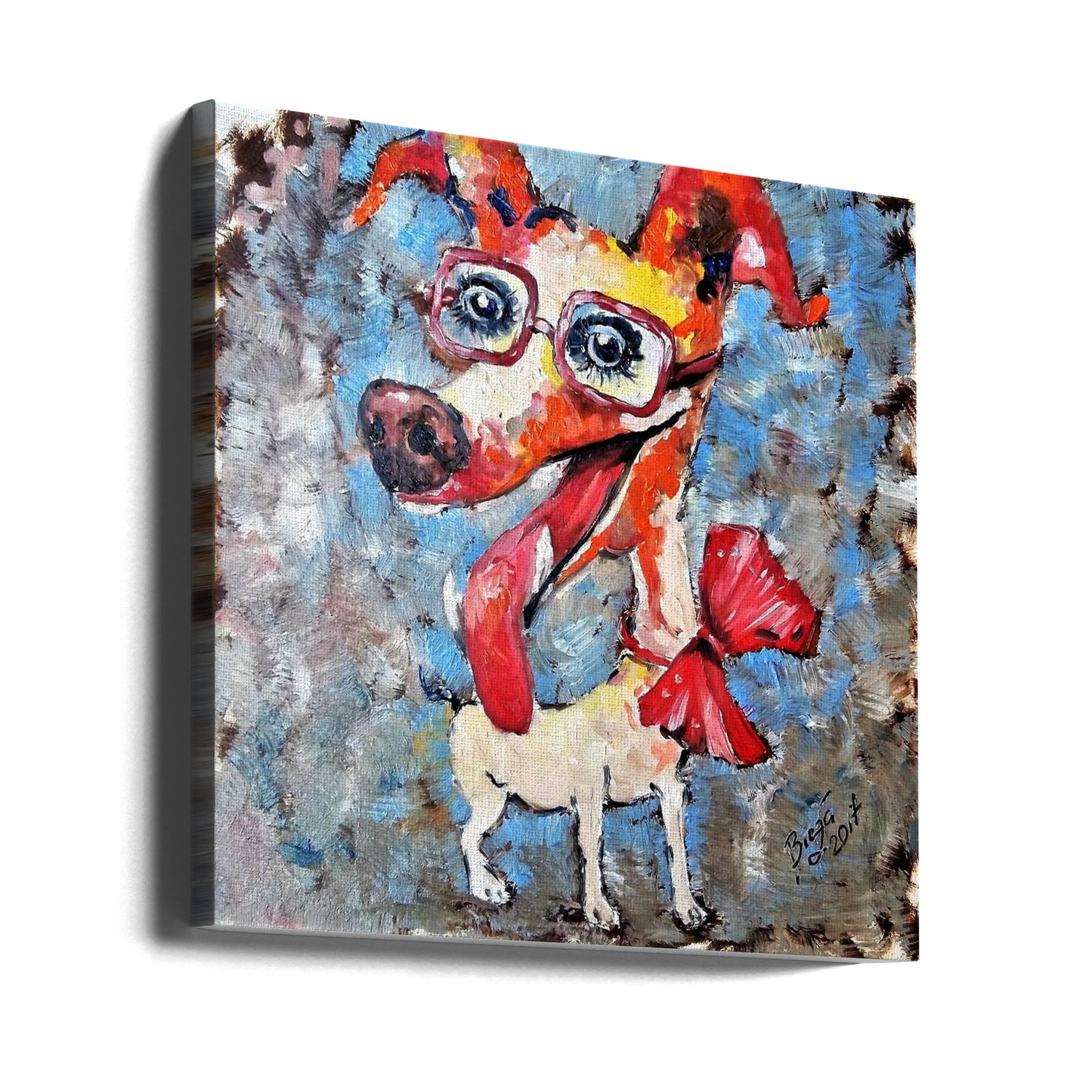 Perro Jack Russell sonriente  ·  cuadro de decoración
