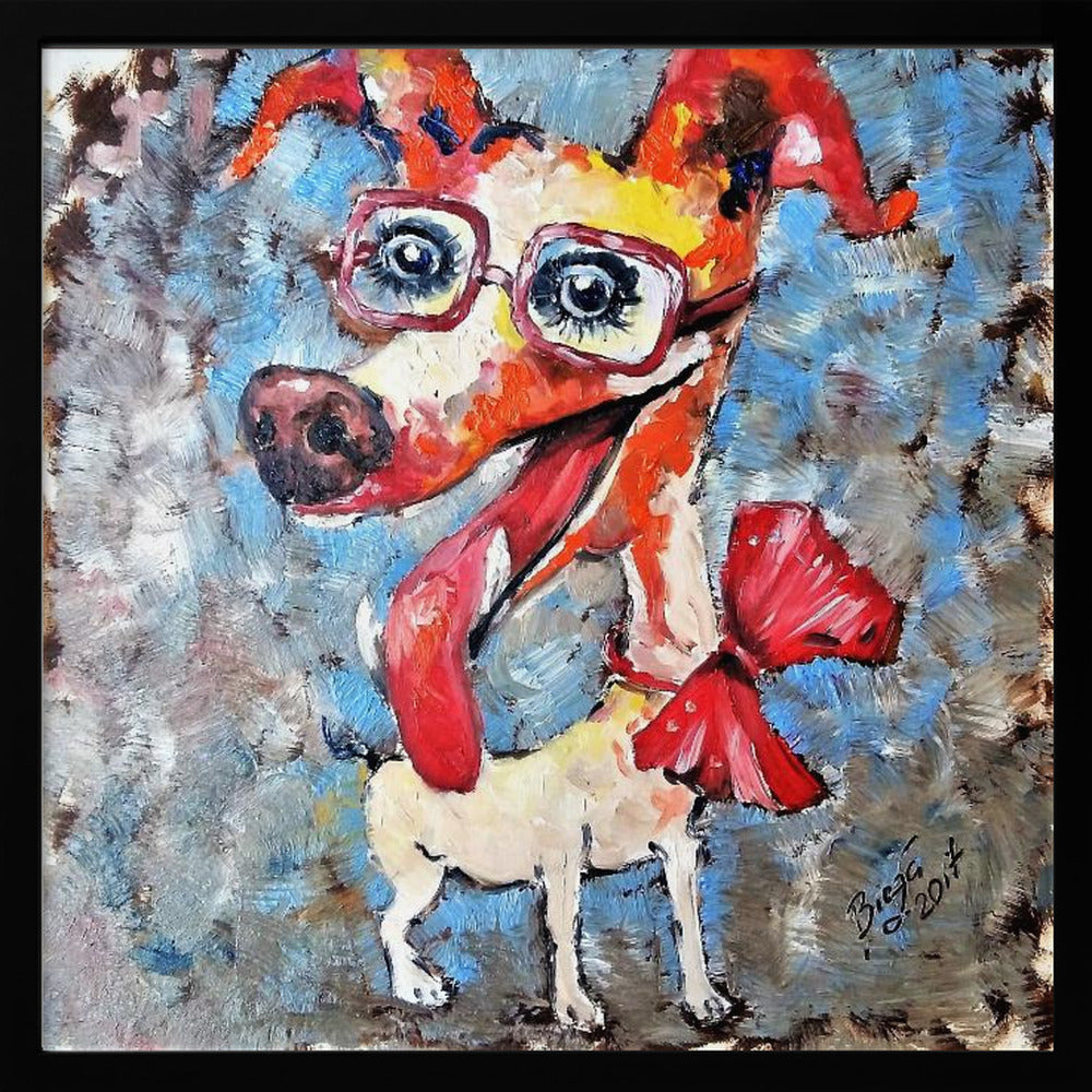 Perro Jack Russell sonriente  ·  cuadro de decoración