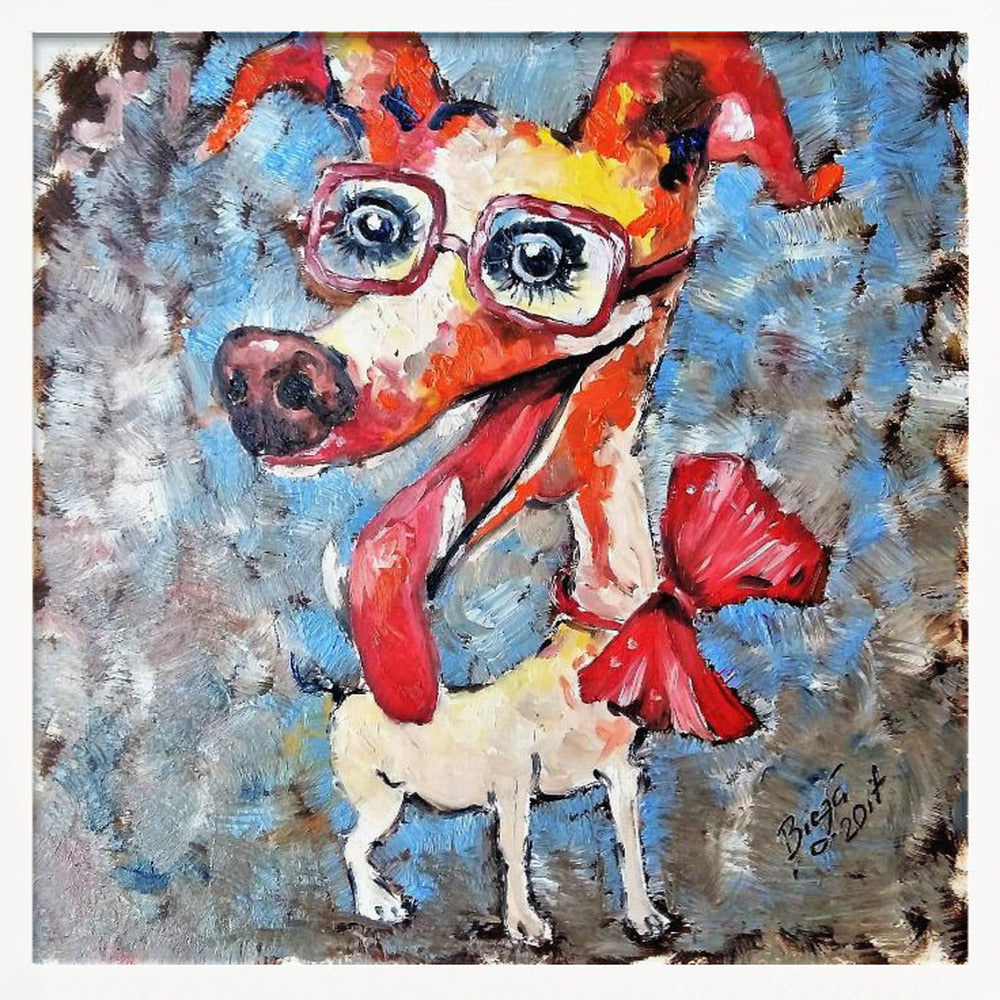 Perro Jack Russell sonriente  ·  cuadro de decoración