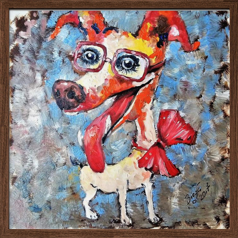 Perro Jack Russell sonriente  ·  cuadro de decoración