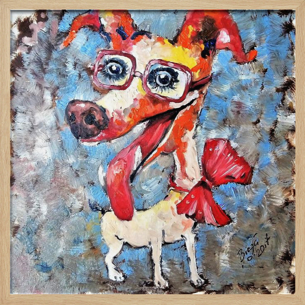 Perro Jack Russell sonriente  ·  cuadro de decoración