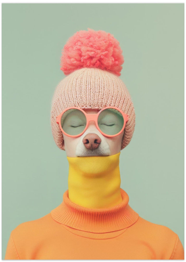 Retrato surrealista de perro humano 1  ·  cuadro de decoración