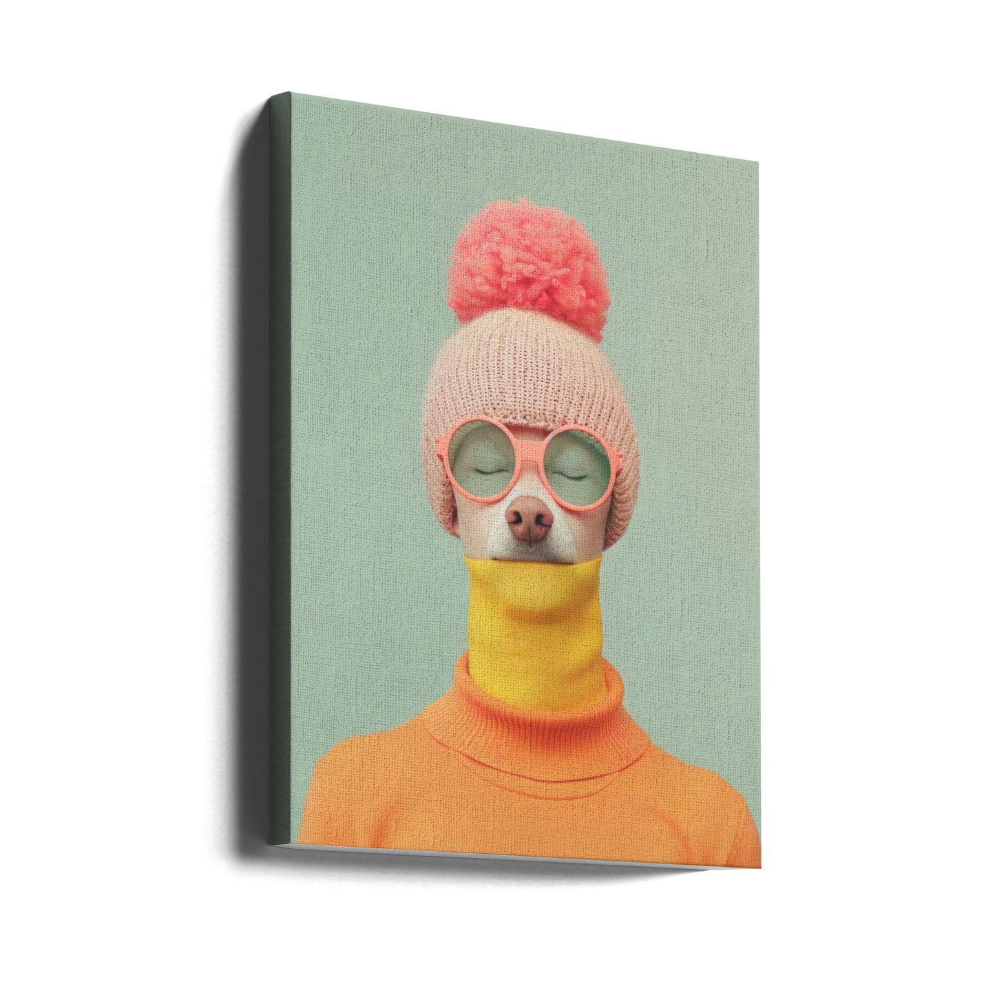 Retrato surrealista de perro humano 1  ·  cuadro de decoración