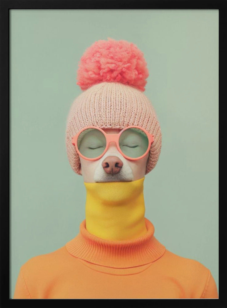 Retrato surrealista de perro humano 1  ·  cuadro de decoración