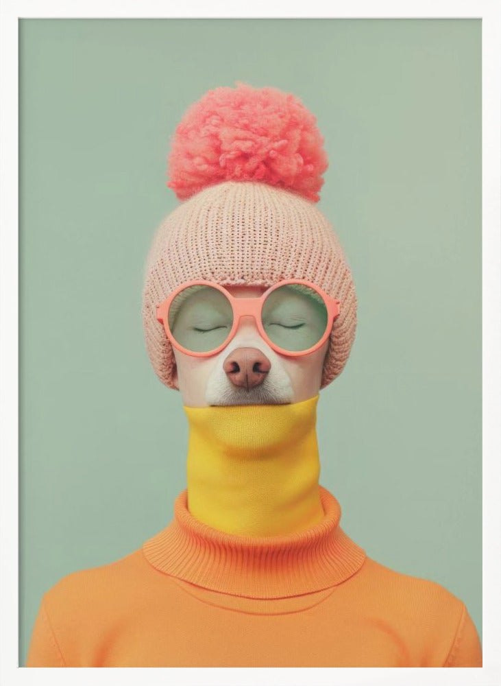 Retrato surrealista de perro humano 1  ·  cuadro de decoración
