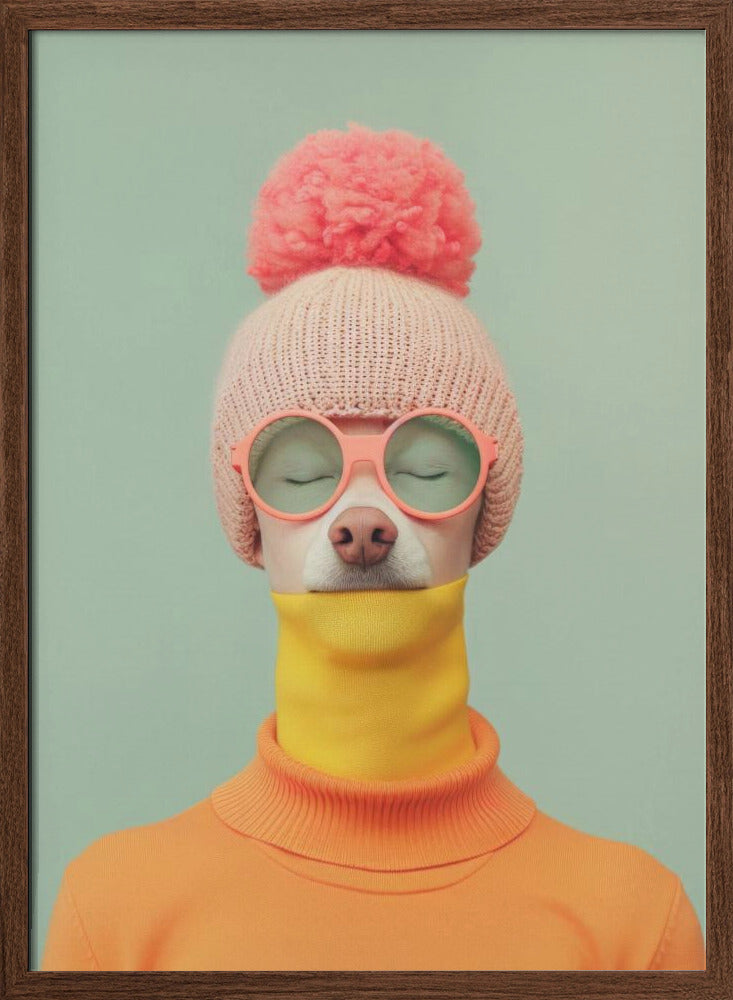 Retrato surrealista de perro humano 1  ·  cuadro de decoración
