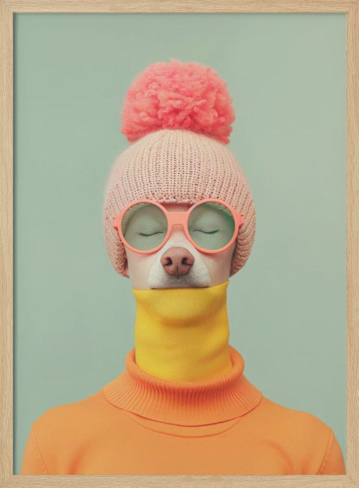 Retrato surrealista de perro humano 1  ·  cuadro de decoración
