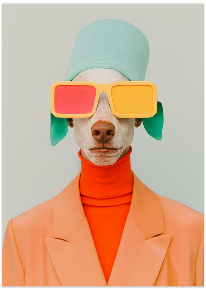 Retrato surrealista de perro humano 2  ·  cuadro de decoración