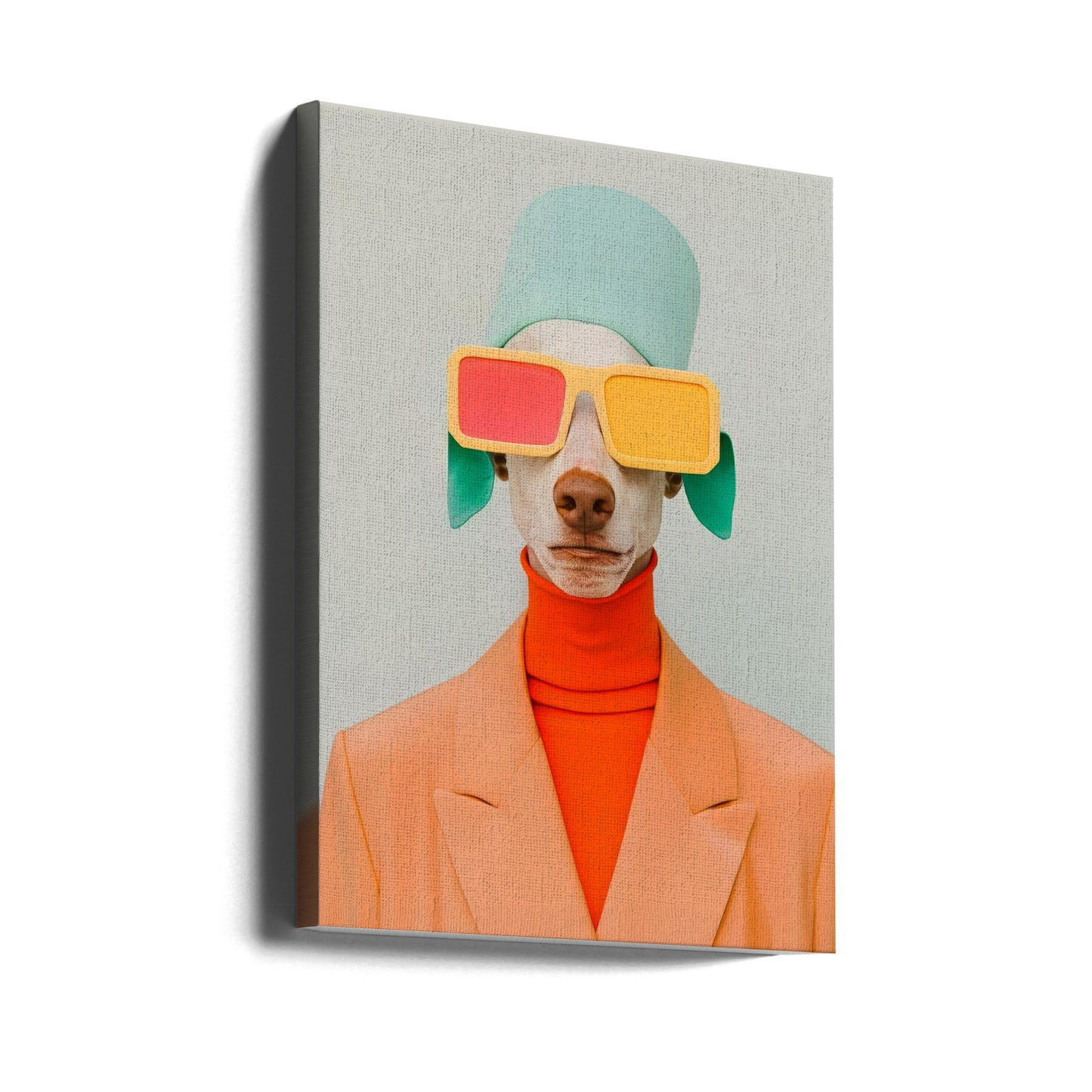 Retrato surrealista de perro humano 2  ·  cuadro de decoración