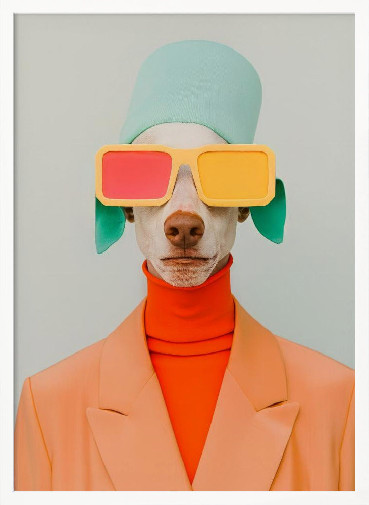 Retrato surrealista de perro humano 2  ·  cuadro de decoración