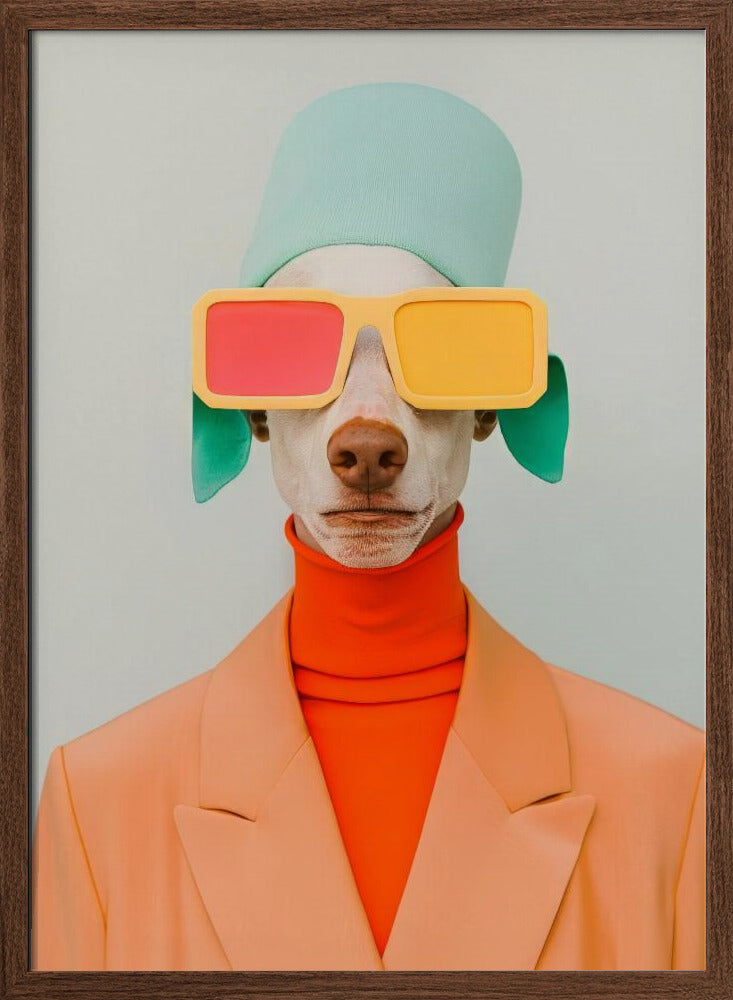 Retrato surrealista de perro humano 2  ·  cuadro de decoración
