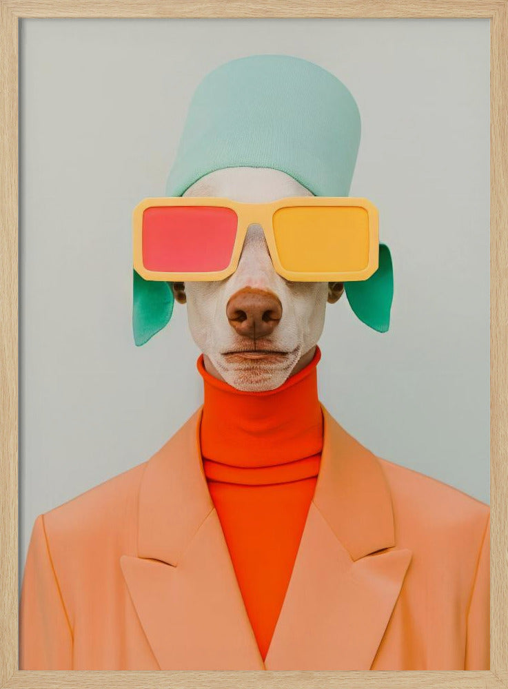 Retrato surrealista de perro humano 2  ·  cuadro de decoración