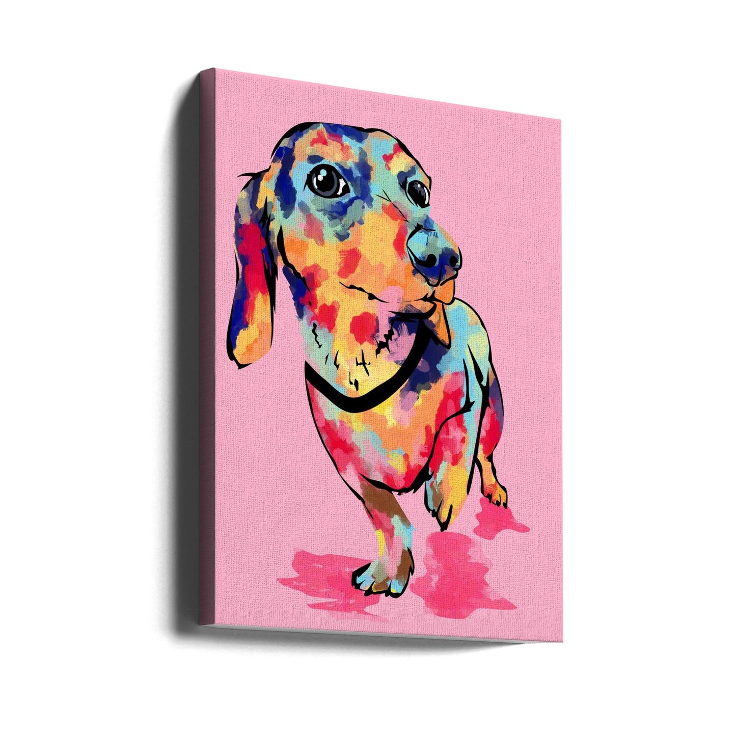 Perro salchicha multicolor  ·  cuadro de decoración