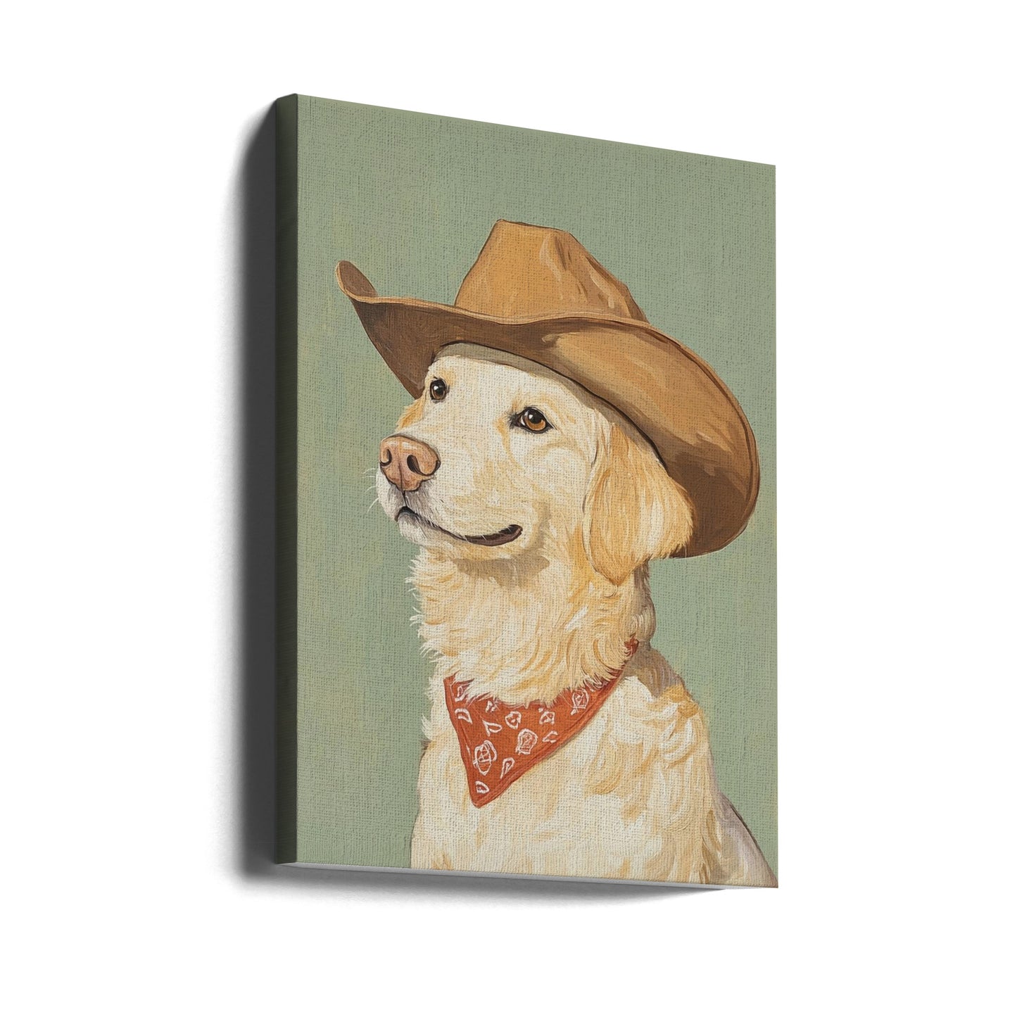Vaquero Golden Retriever  ·  cuadro de decoración